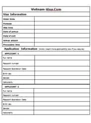 Vietnam Visa On Arrival Application Form