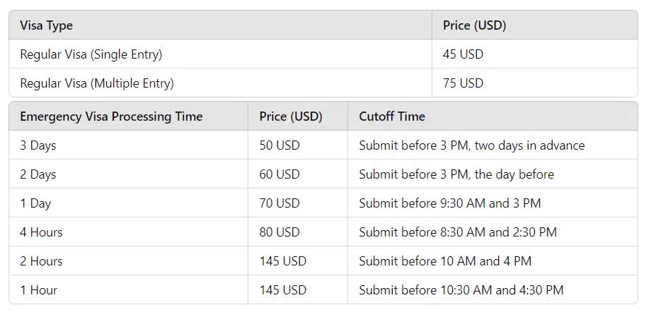 Visa fee