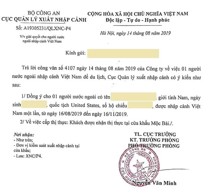 sample letter for visa land border run